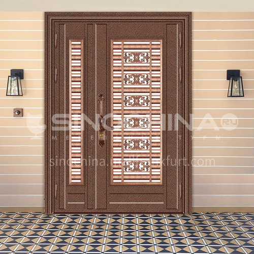 304 stainless steel door red bronze splicing son-mother door entrance door